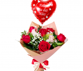 Buquê rosas vermelhas feliz dia das mães
