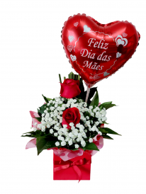 Arranjo mimo de rosas Feliz dia das mães
