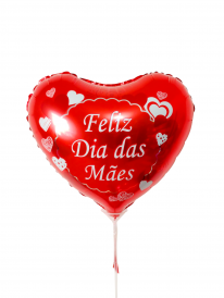 Balão coração Feliz dia das mães