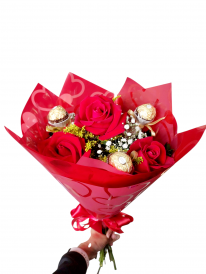 Buquê de rosas trio perfeito