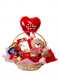Cesta chocolate e urso 