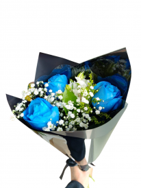 Buquê de rosas azuis