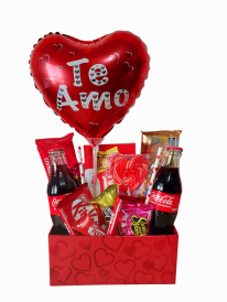 Cesta chocolate&coca-cola Te amo