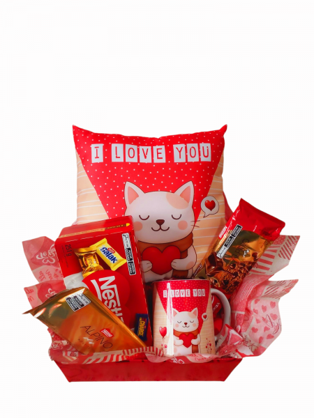 Cesta I Love you gatinho